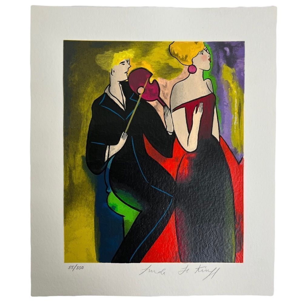 Linda Le Kinff Geant Signed Art Serigraph in Color on Paper 55/350 French Artist